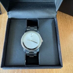 Movado Black Analog Watch Sleek Minimalist Design